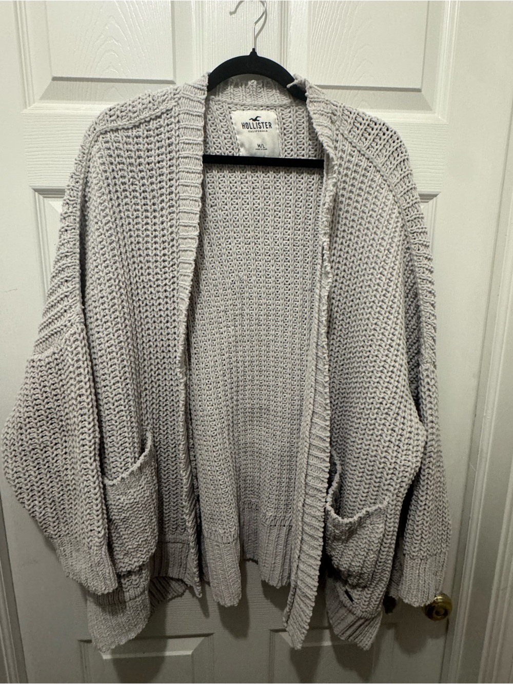 Hollister Women's grey Open-Front Knit Cardigan Sweater size m/l